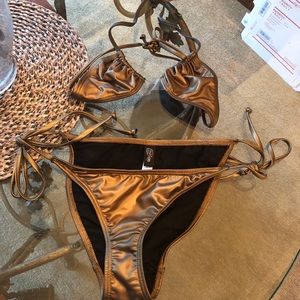Forplay Metallic Bronze String Bikini